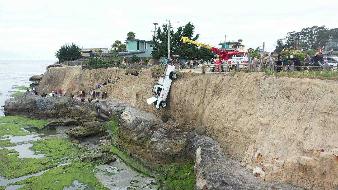 Man who crashed over Santa Cruz cliff identified still hospitalized