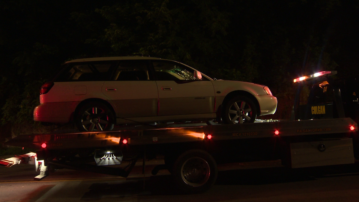 Vehicle towed from the scene after overnight crash in Wilkinsburg