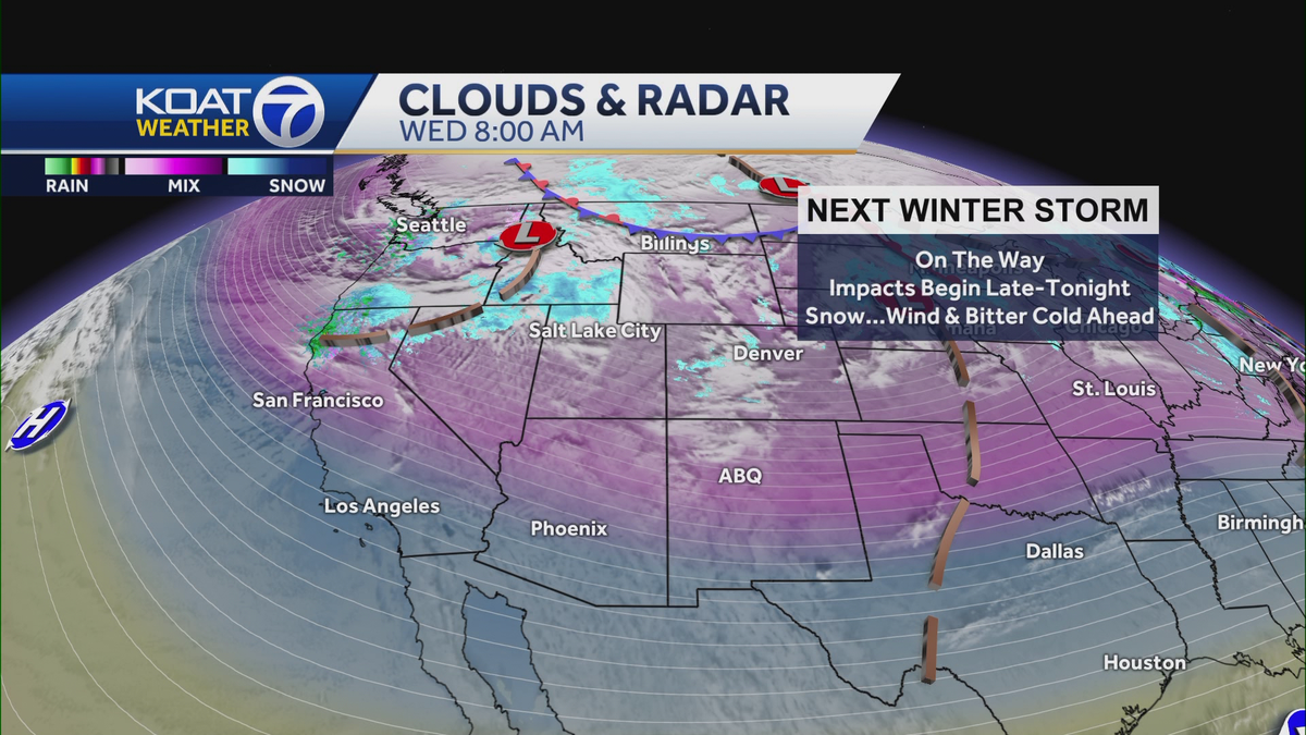 Winter storm with snow and wind headed for New Mexico