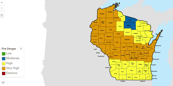 Fire Numbers Wi DNR warns of elevated fire danger across state