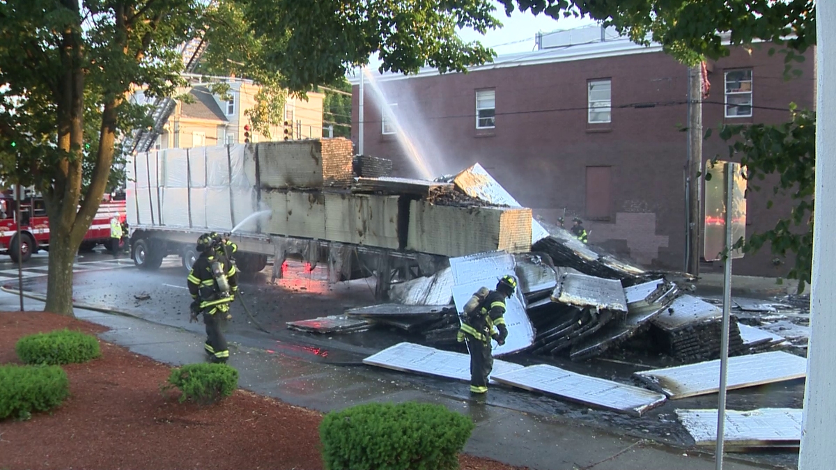 Tractor-trailer fire in Malden, Massachusetts, impacts MBTA's Orange ...