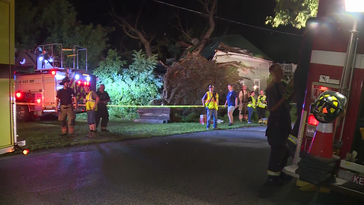 Man injured, 2 others trapped after tree falls on Vermont house