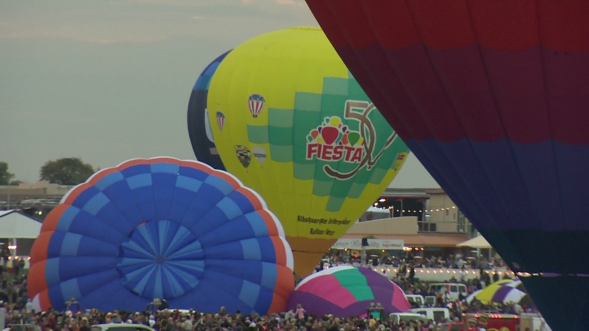 Weather conditions ground balloons for static display at Balloon Fiesta