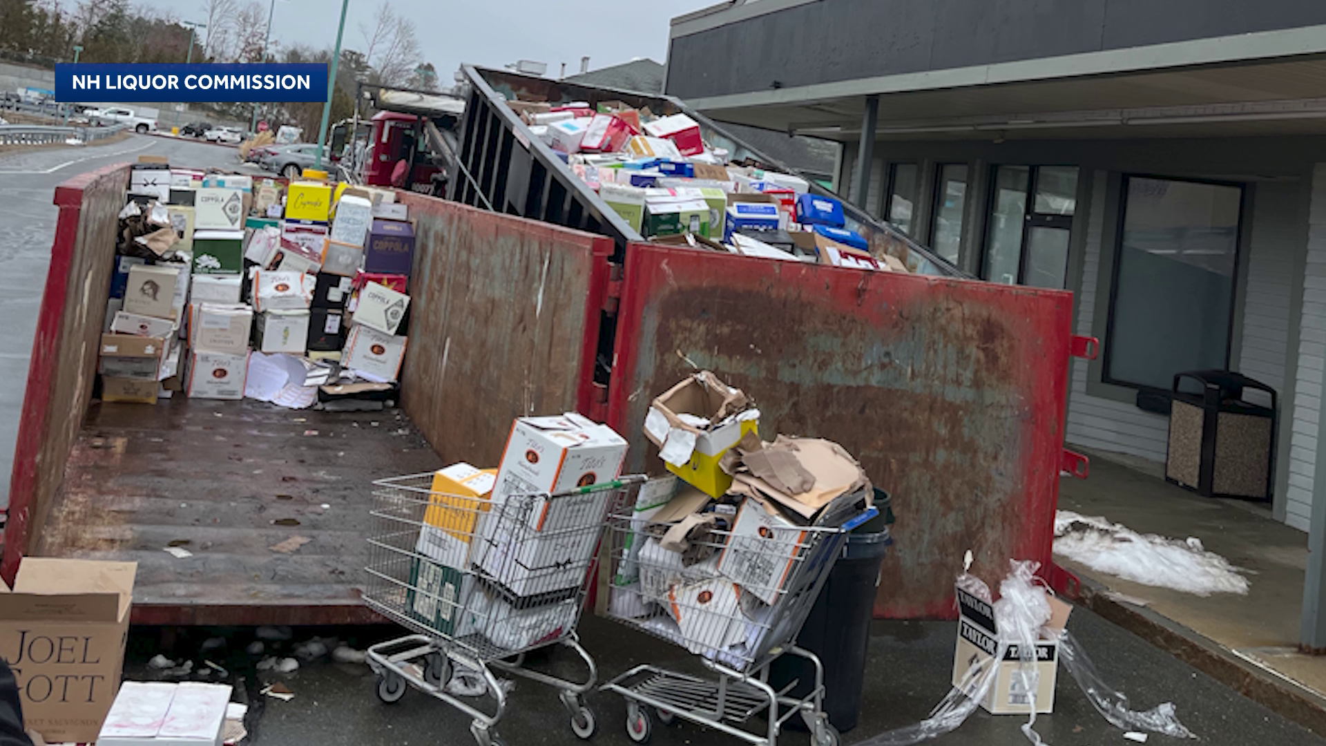 Video: Nearly 10k bottles of alcohol at New Hampshire store destroyed after sprinkler malfunction