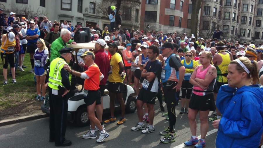Boston Marathon runners stopped 2013