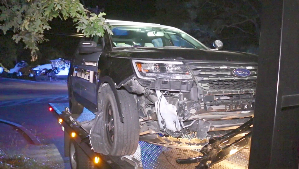 Drunken driver arrested after crashing into Falmouth police cruiser ...