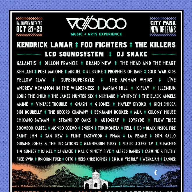 These artists are performing at Voodoo music festival 2017