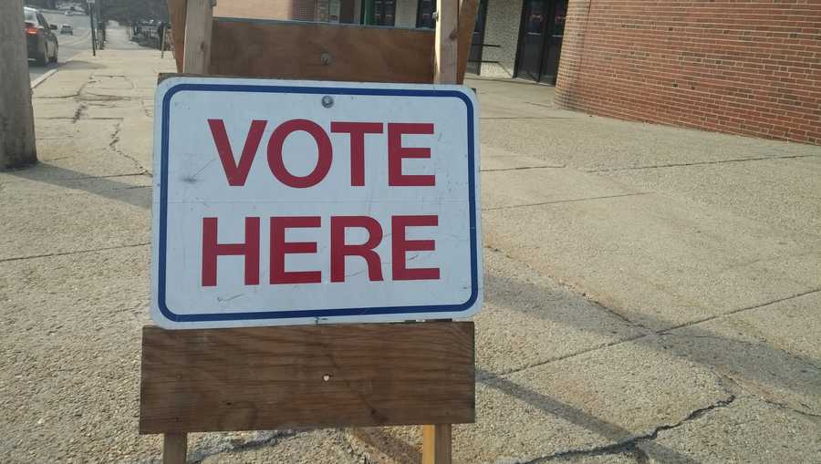Vote here sign