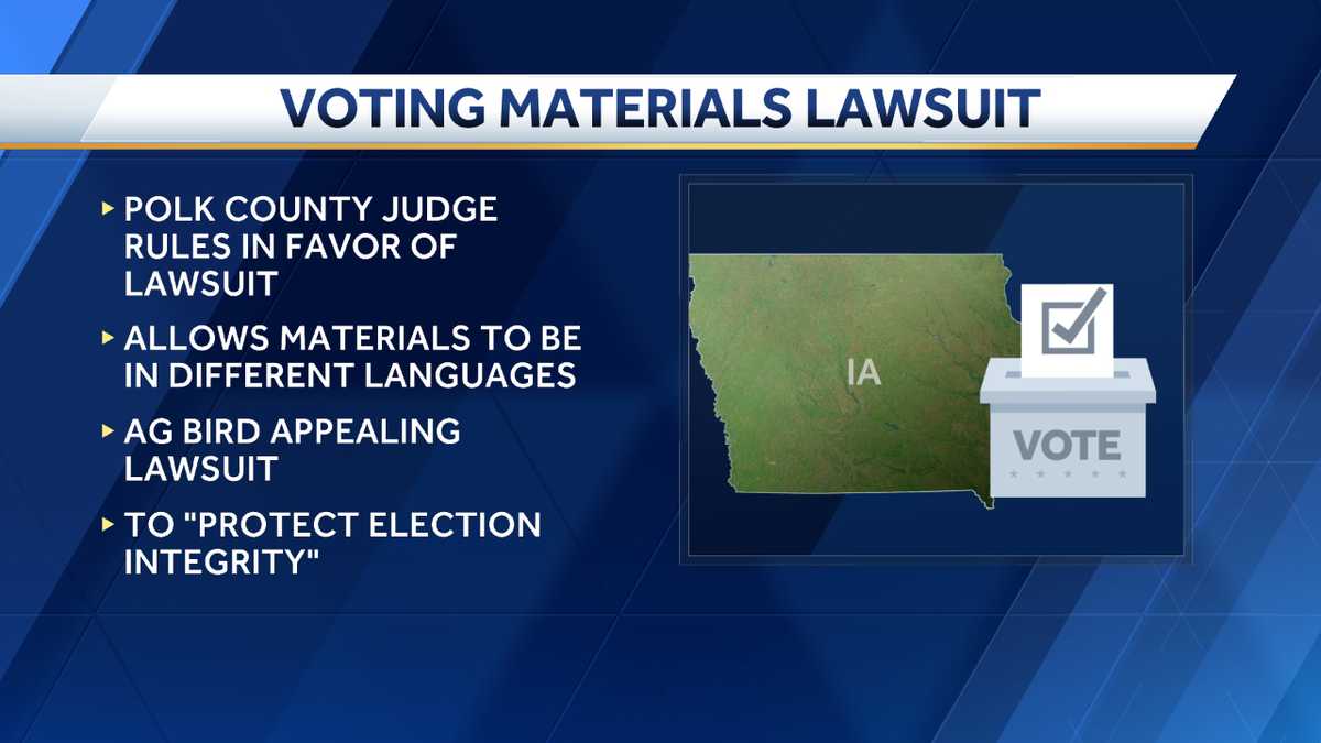 Iowa attorney general pushes back on nonEnglish voting materials ruling