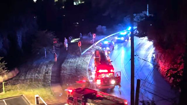 Car crashes off road near Vulcan Park in Birmingham