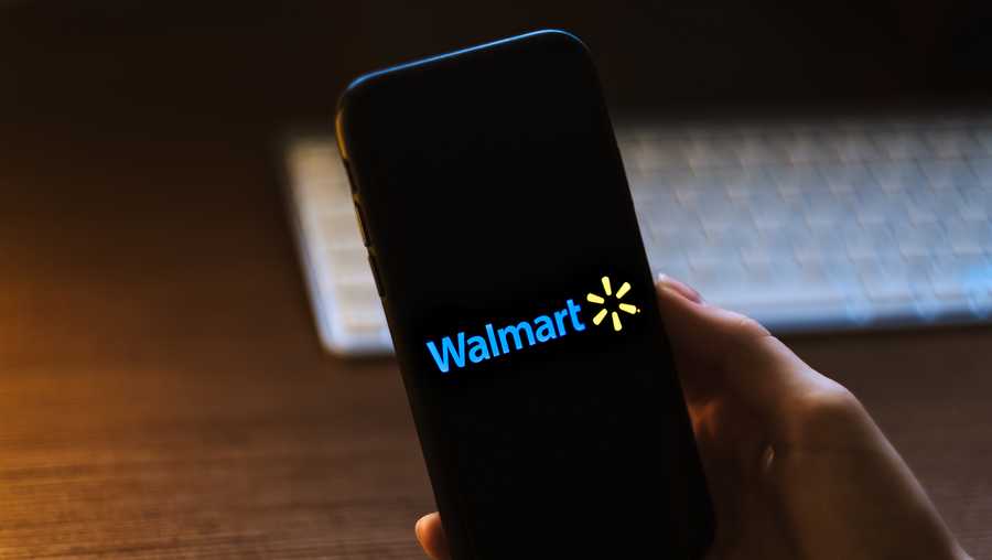 Walmart logo on a smartphone screen