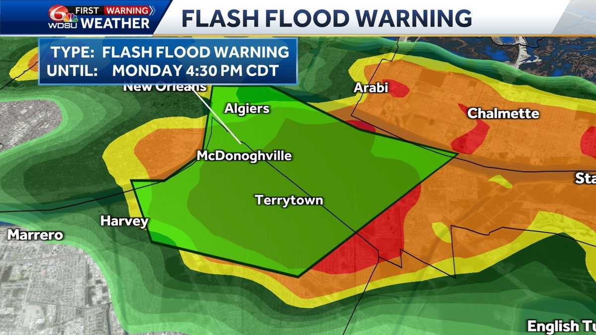 Flash flood warning in effect for New Orleans and Jefferson parish until 4:30 p.m.