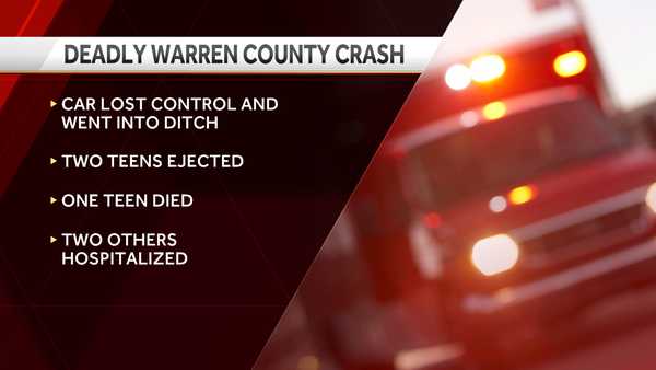 warren county crash kills teen, injures 2 others