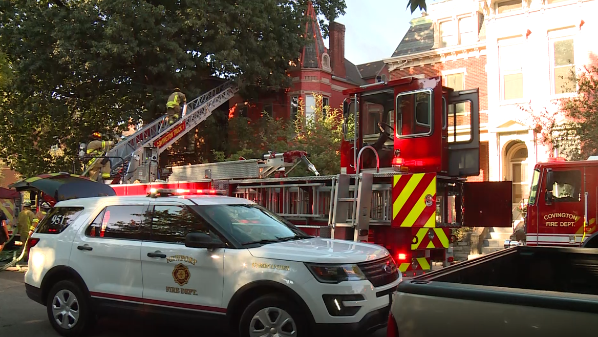 Firefighter taken to hospital following house fire in Newport