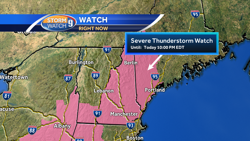 Severe Thunderstorm Watch In Effect For All Of NH Through 10 P.m.