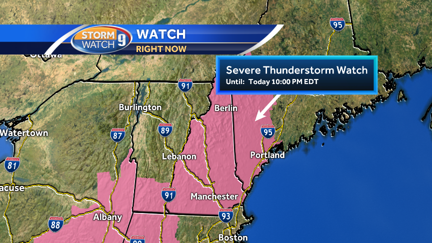 Severe Thunderstorm Watch In Effect For All Of Nh Through 10 Pm