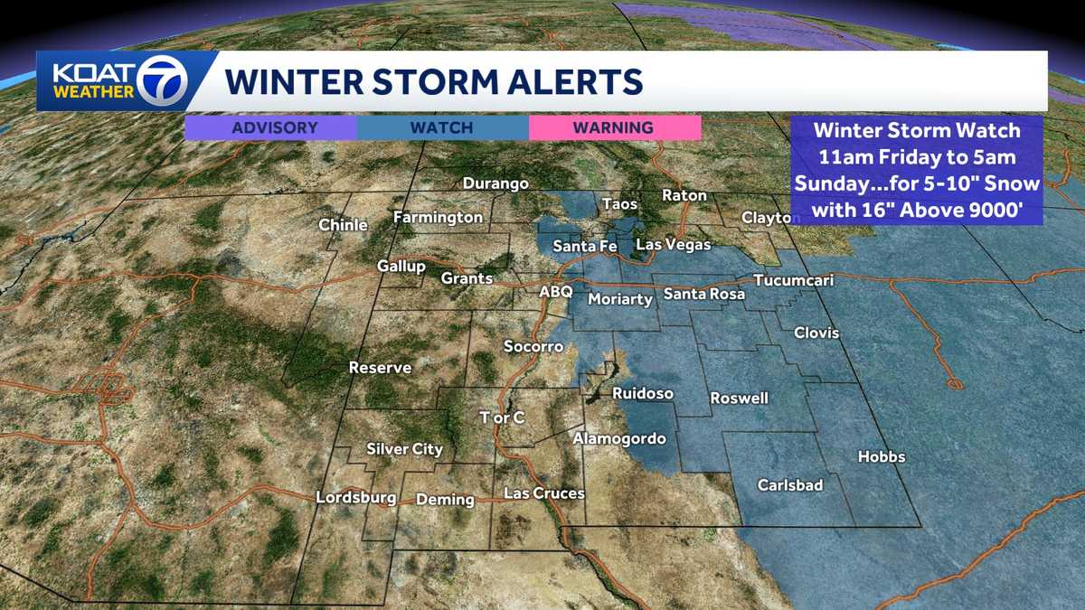 Winter storm watch issued for Albuquerque ahead of powerful winter storm