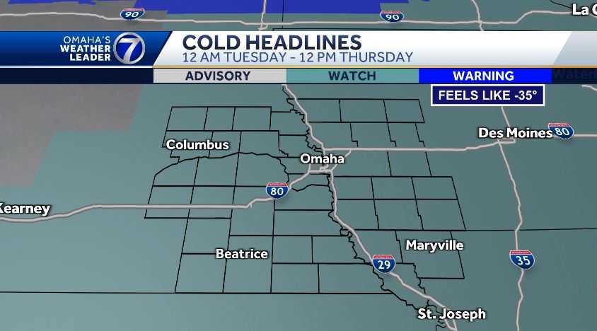 Extreme cold forecast for Omaha area this week - KETV