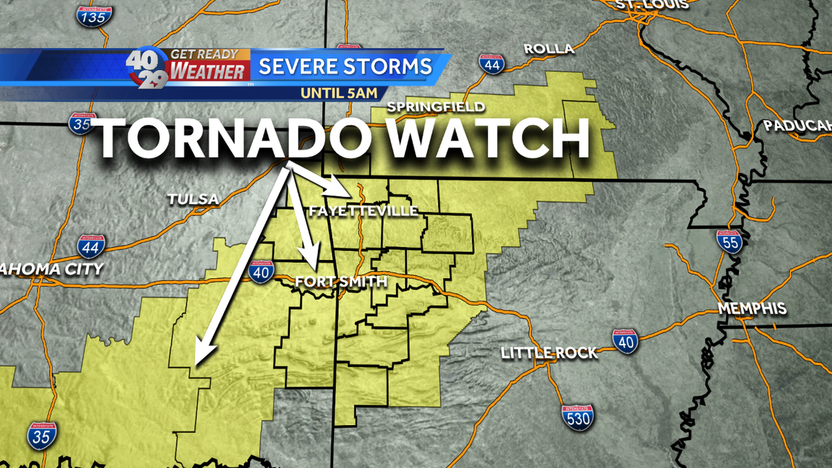 Tornado Watches in effect for NWA, River Valley, eastern Oklahoma