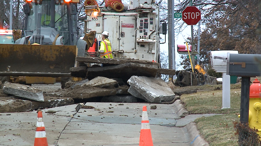 Road Shut Down Near 120th And Jackson After Water Main Breaks