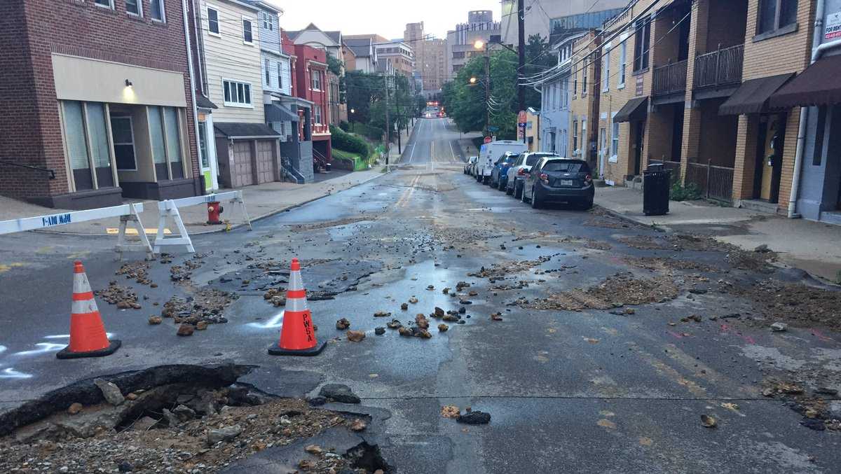 Water main break in Oakland leaves fourfootwide hole behind