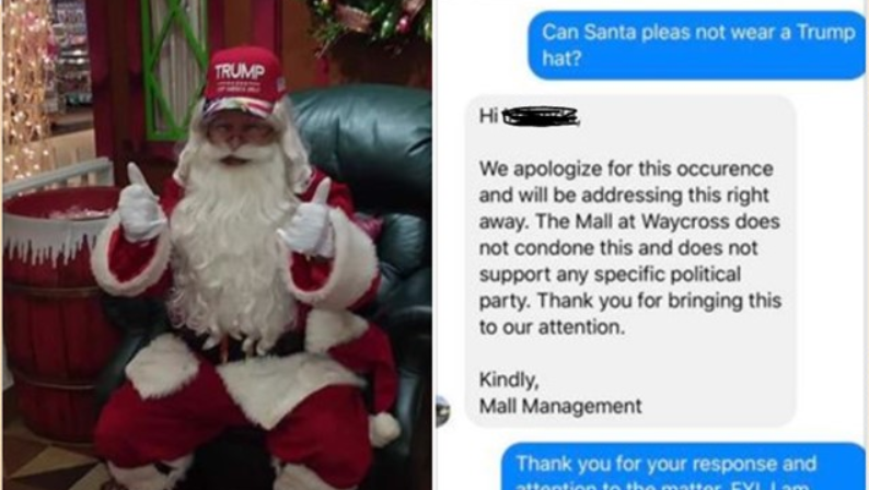 Longtime Georgia mall Santa fired after wearing Trump hat