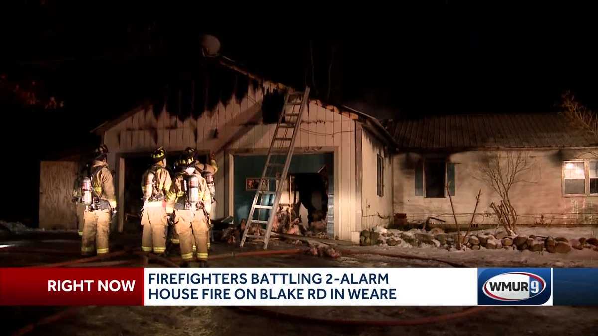 Crews battle twoalarm fire at Weare home