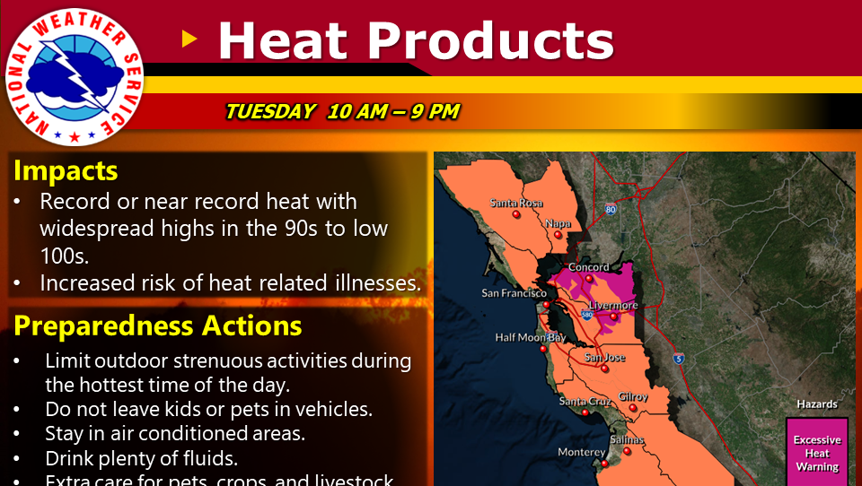 For second day, heat advisory issued for parts of Central Coast