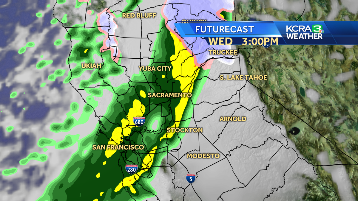 Rain and snow for Northern California