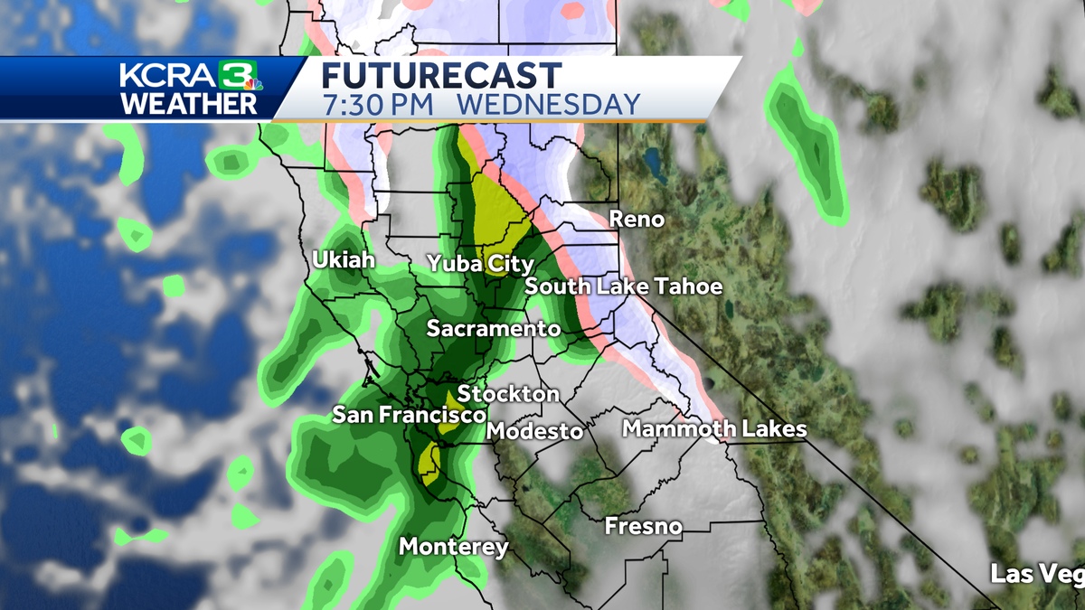 Rain and snow for Northern California