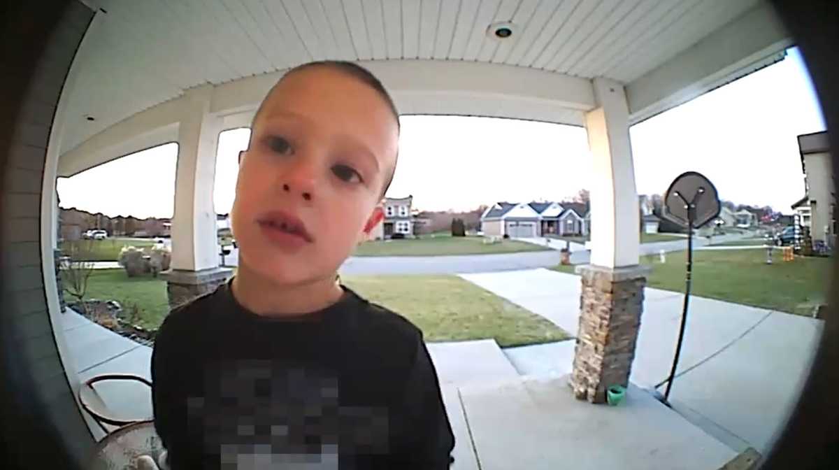 Boy uses doorbell camera to ask dad very important question