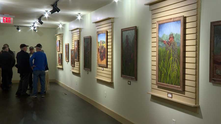 paintings on display