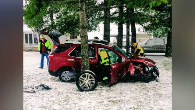 Driver extricated after crashing into tree in Racine County