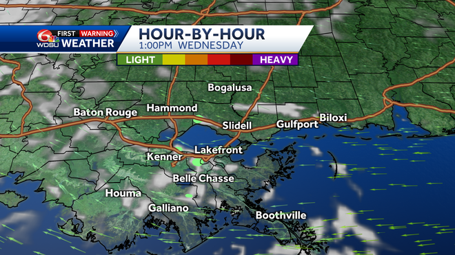New Orleans forecast cold front high temps low temps rain chances