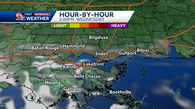 New Orleans weather forecast high temp rain chances Thursday