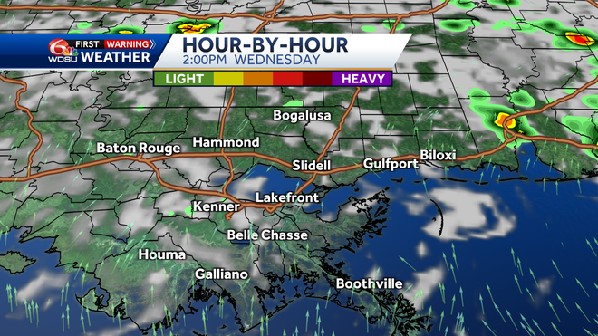 New Orleans weather forecast high temp rain chances severe storms