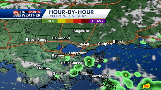 New Orleans forecast temperatures humidity rain chances
