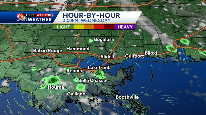 New Orleans Louisiana weather forecast high temp rain chances