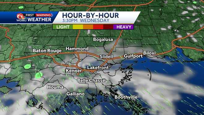 New Orleans Louisiana weather forecast high temp rain chances