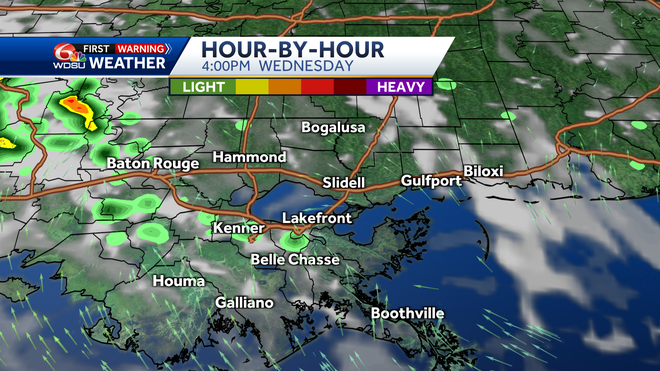 New Orleans Louisiana weather forecast high temp rain chances