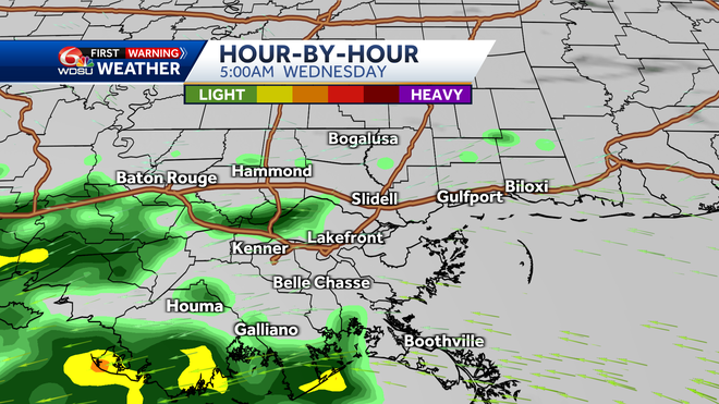 New Orleans forecast hurricane rain chances high temps winds