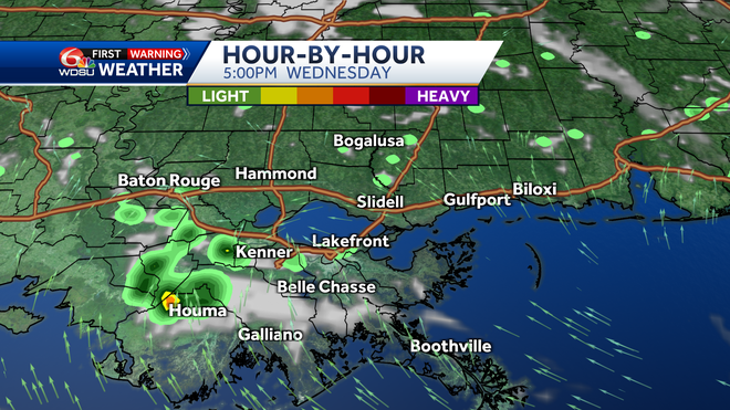 New Orleans Louisiana weather forecast high temp rain chances