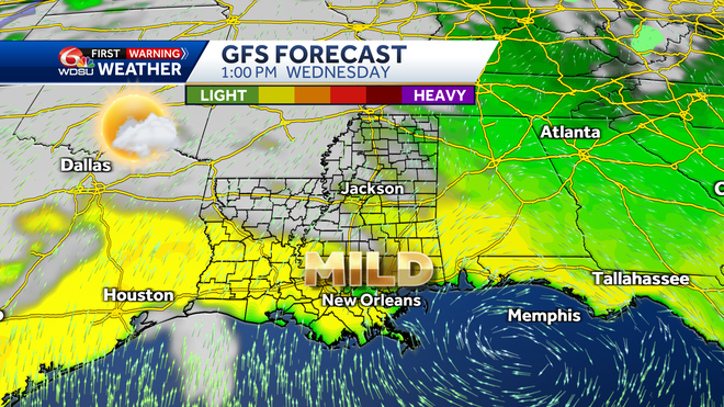 Features of Wednesday's forecast