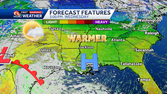 New Orleans weather forecast high temp rain chances Thursday