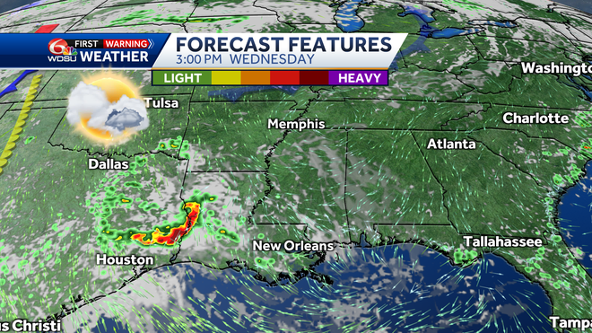 New Orleans Louisiana weather forecast high temp rain chances