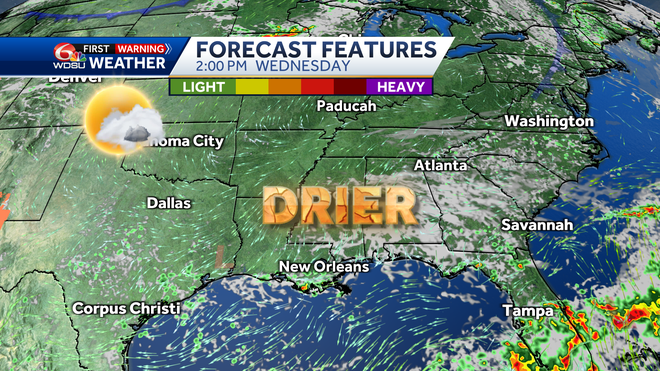 New Orleans weather forecast high chance of rain hurricane