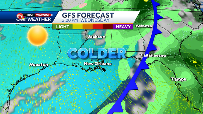 New Orleans weather forecast how cold will it get will Sara hit