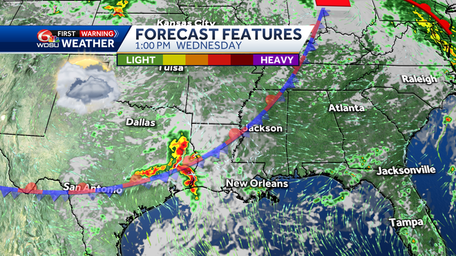 New Orleans weather forecast rain chances high temps tornado risk