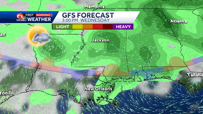 New Orleans weather forecast high temp heat index rain chances