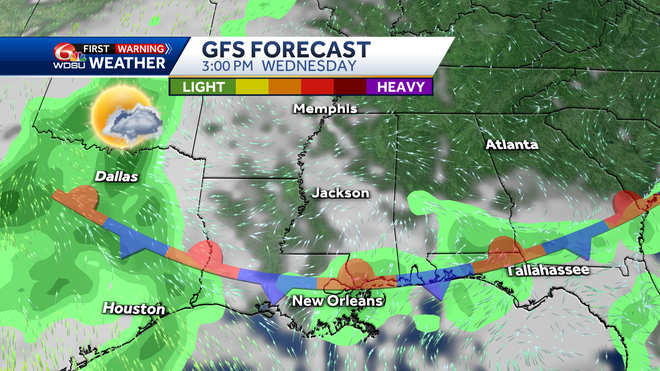 New Orleans weather forecast rain chance high temp tropic outlook